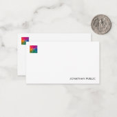 Custom Jouw naam Company Logo Elegant Notitiekaartje (Voorkant / Achterkant in situ)