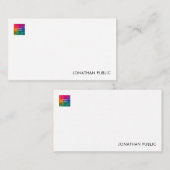 Custom Jouw naam Company Logo Elegant Notitiekaartje (Voorkant / Achterkant)