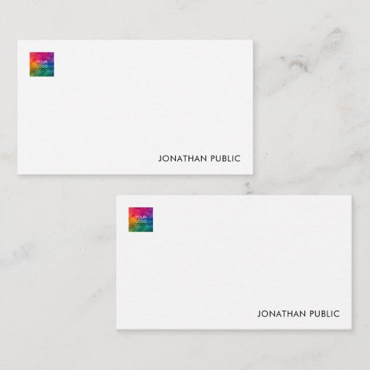 Custom Jouw naam Company Logo Elegant Notitiekaartje (Voorkant / Achterkant)