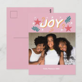 custom joy trendy photo girly cute Thank You Card Briefkaart (Voorkant / Achterkant)