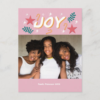 custom joy trendy photo girly cute Thank You Card Briefkaart