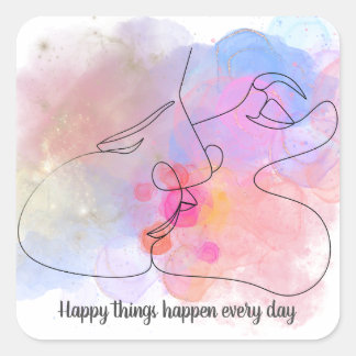 custom-Joyful Embrace - Inspirerend offerte Vierkante Sticker