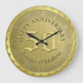 Custom Jubileum Clock Gold Grote Klok (Voorkant)