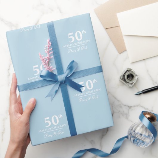 Custom Jubileum modern stijlvol minimalistisch Cadeaupapier (Geschenken)