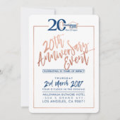 CUSTOM JUBILEUM PARTY INVITE corporate navy 2 Kaart (Voorkant)