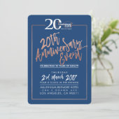 CUSTOM JUBILEUM PARTY UITNODIGEN corporate navy Kaart (Staand voorkant)