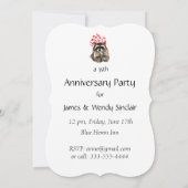 Custom Jubileum Party Wasbeer Liefde Harten Kaart (Achterkant)