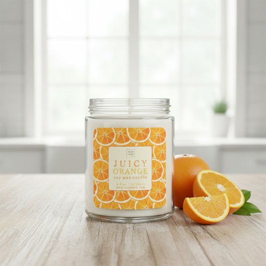 Custom Juicy Orange Candle Label