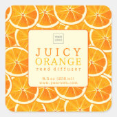 Custom Juicy Orange Reed Diffuser Label (Voorkant)