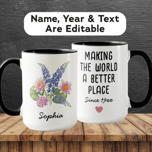 Custom July Birth Flower - Personalized Name Mok