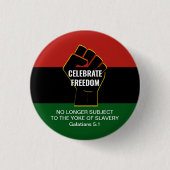 Custom Juneteeth CELEBRATE FREEDOM Ronde Button 3,2 Cm (Voorkant)