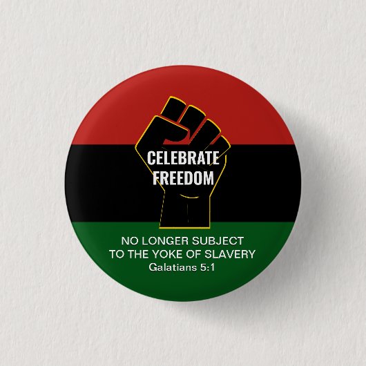 Custom Juneteeth CELEBRATE FREEDOM Ronde Button 3,2 Cm (Voorkant)