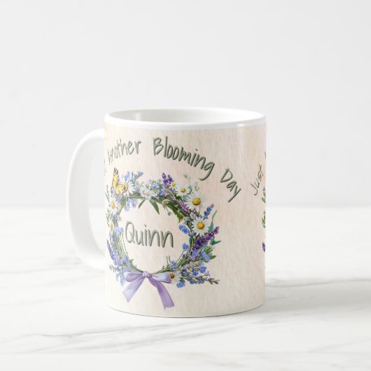 Custom Just Another Blooming Day Herb & Wildflower Koffiemok (Voorkant links)