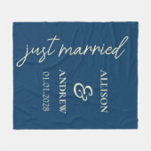 Custom Just Married Blanket Gift for Newlyweds Fleece Deken (Voorkant (Horizontaal))