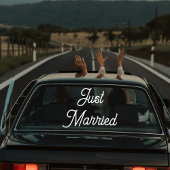 Custom Just Married Car Wedding Banner Raamsticker