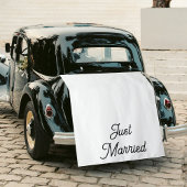 Custom Just Married Fabric Car Wedding Banner Sign Wandkleed