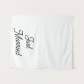 Custom Just Married Fabric Car Wedding Banner Sign Wandkleed (Voorkant (horizontaal))