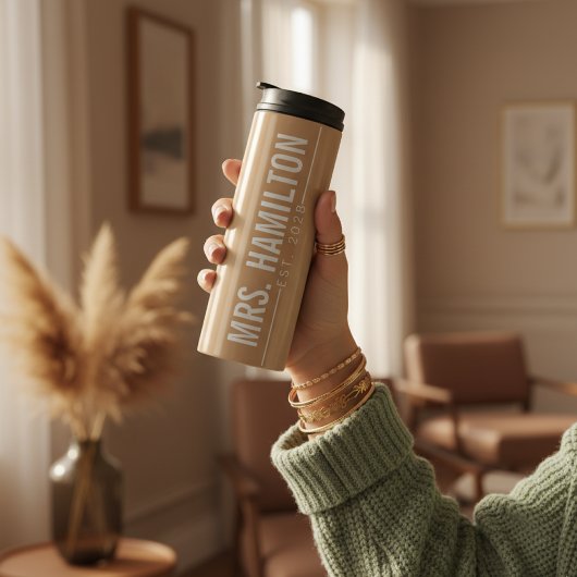 Custom Just Married Tumbler Gift for Him and Her Thermosbeker