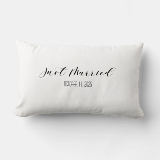 Custom Just Married Wedding Pillow Names & Date Kussen (Voorkant)