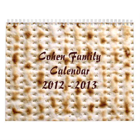 CUSTOM Jwish Matzo Wall Agenda Kalender (Hoes)