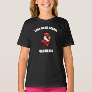 CUSTOM Kardinaal Mascot   Rood - School College Te T-shirt
