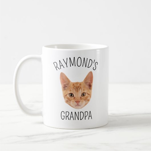 Custom Kat Gezicht Opa Oma Verjaardagsfeestje Koffiemok (Links)