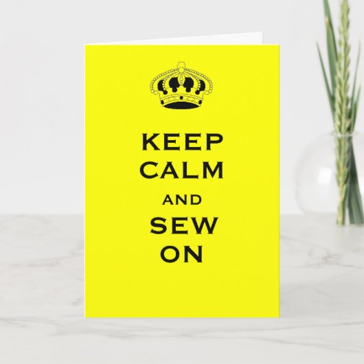 Custom Keep Calm Bright Sunny Yellow Wenskaart Kaart (Voorkant)