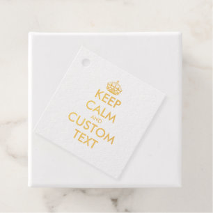 Custom Keep Calm meme gouden Folie Favor Tags