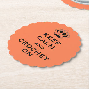 Custom Keep Calm (uw woord) Koraal Set van 6 Kartonnen Onderzetters