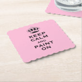 Custom Keep Calm (uw woord) Roze Set van 6 Kartonnen Onderzetters (Gebogen)
