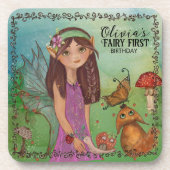 Custom Keepsake - Enchanted Forest Fairy Verjaarda Bier Onderzetter (Voorkant)