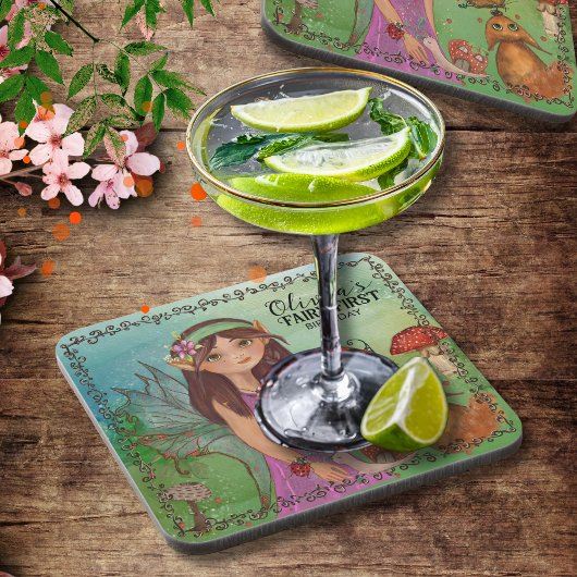 Custom Keepsake - Enchanted Forest Fairy Verjaarda Bier Onderzetter