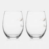 Custom Keepsake koppels namen elk jaar Jubileum Wijnglas Zonder Voet (Rechts)