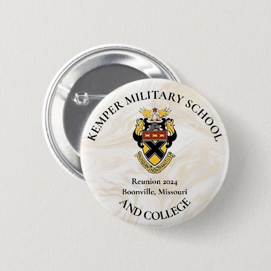 Custom Kemper Militaire School en College Reunion Ronde Button 5,7 Cm (Voorkant /achterkant)