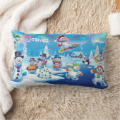 Custom Kerst winter wonderland sneeuwpoppen kussen (Deken)