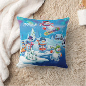 Custom Kerst winter wonderland sneeuwpoppen kussen (Deken)