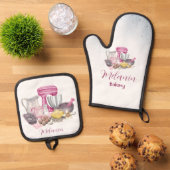 Custom Keuken Essentials voor Vrouwen & Mannen Ovenwant & Pannenlap Set (Top down)