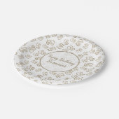 Custom Khaki Heart Pattern Napkins Papieren Bordje (Gekanteld)