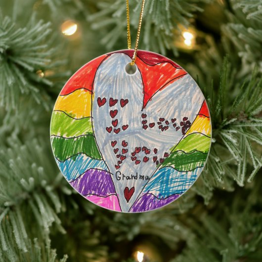 Custom Kids' Art and Photo Keepsake Gift Keramisch Ornament (Boom)
