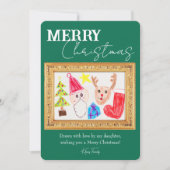 Custom Kids Art Christmas Card Kaart (Voorkant)