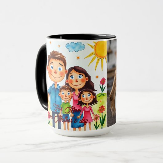 Custom Kids Artwork  Personalized Keepsake Gift Mok (Voorkant links)