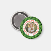 Custom Kids Birthday Round Magnet with Photo (Voorkant / Achterkant)