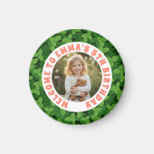 Custom Kids Birthday Round Magnet with Photo (Voorkant)