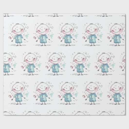 custom kids drawing cadeaupapier (Vlak)