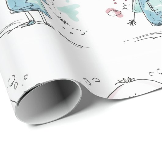 custom kids drawing cadeaupapier (Rol Hoek)