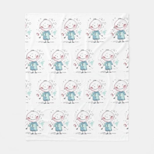 custom kids drawing fleece deken (Voorkant)