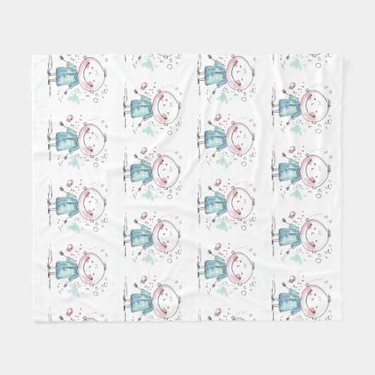 custom kids drawing fleece deken (Voorkant (Horizontaal))