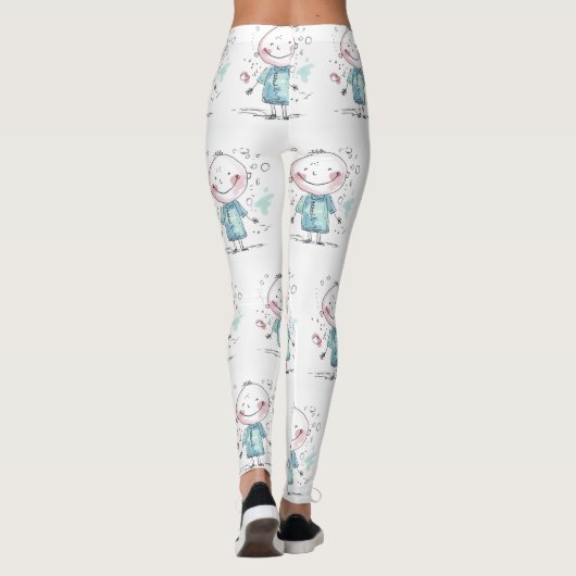 custom kids drawing leggings (Achterkant)