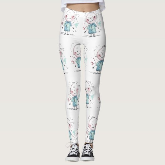 custom kids drawing leggings (Voorkant)