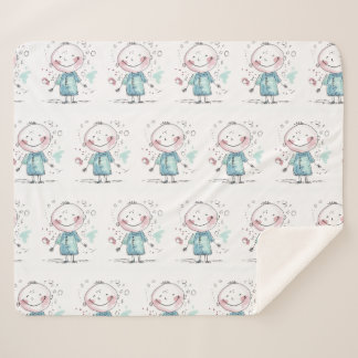 custom kids drawing sherpa deken